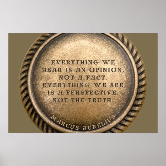 Marcus Aurelius Quote Opinionated Coin Poster (Voorkant)