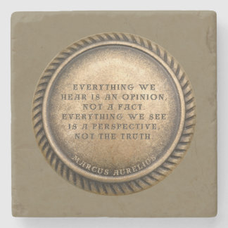Marcus Aurelius Quote Opinionated Coin Stenen Onderzetter