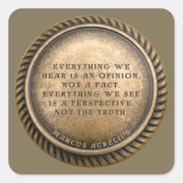 Marcus Aurelius Quote Opinionated Coin Vierkante Sticker
