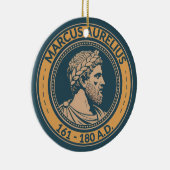 Marcus Aurelius Roman Emperor Illustration Badge Keramisch Ornament (Rechts)