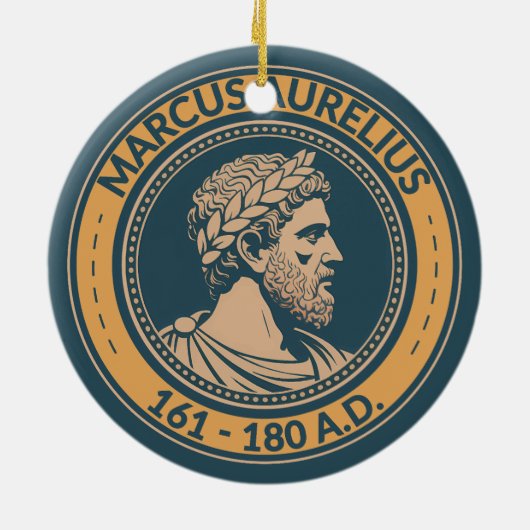 Marcus Aurelius Roman Emperor Illustration Badge Keramisch Ornament (Achterkant)