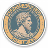 Marcus Aurelius Roman Emperor Illustration Badge Sticker (Voorkant)