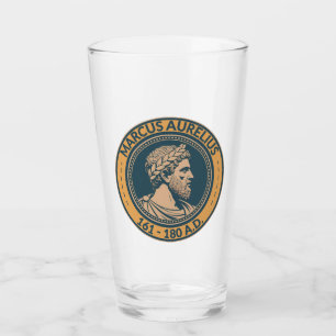 Marcus Aurelius Romeinse keizer Illustratie Badge Glas
