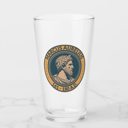 Marcus Aurelius Romeinse keizer Illustratie Badge Glas (Voorkant)
