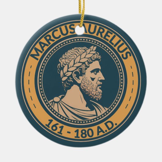 Marcus Aurelius Romeinse keizer Illustratie Badge Keramisch Ornament (Voorkant)