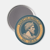 Marcus Aurelius Romeinse keizer Illustratie Badge Magneet (Voorkant / Achterkant)