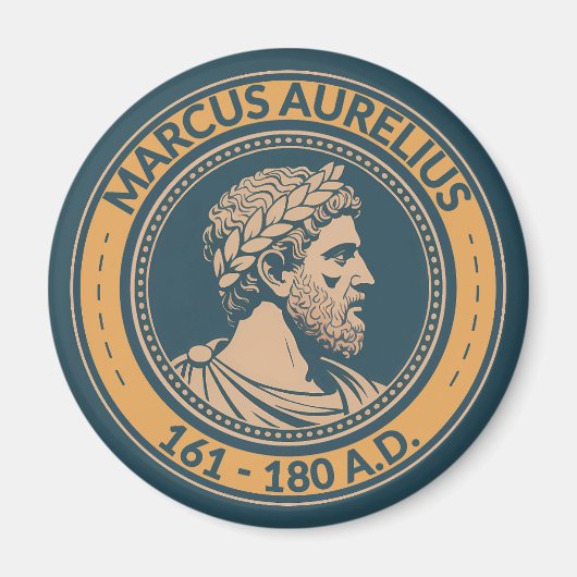 Marcus Aurelius Romeinse keizer Illustratie Badge Magneet (Voorkant)