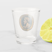 Marcus Aurelius Romeinse keizer Illustratie Badge Shot Glas (Achterkant)