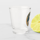 Marcus Aurelius Romeinse keizer Illustratie Badge Shot Glas (Links)