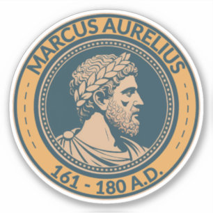Marcus Aurelius Romeinse keizer Illustratie Badge Sticker