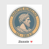 Marcus Aurelius Romeinse keizer Illustratie Badge Sticker (Vel)