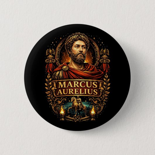 Marcus Aurelius Ronde Button 5,7 Cm (Voorkant)