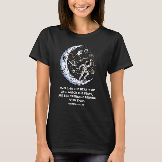 Marcus Aurelius Stoic citaat Het leven is mooi T-shirt (Voorkant)