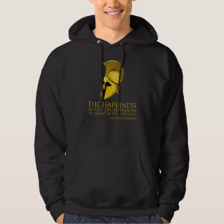 Marcus Aurelius Stoic citaat over geluk Romeinse P Hoodie