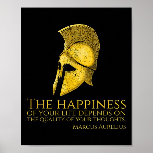 Marcus Aurelius Stoic Quote over geluk - Roman Ph Poster (Voorkant)