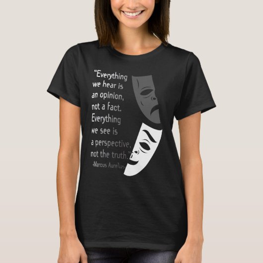 Marcus Aurelius Stoic Quote Wisdom Point of Uitzic T-shirt (Voorkant)