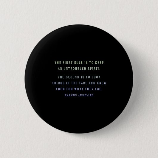 Marcus Aurelius Stoïcijns, Motivatie van de mindse Ronde Button 5,7 Cm (Voorkant)