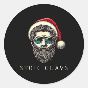 Marcus Aurelius Stoïcijnse Kerstman Stoïcisme Grap Ronde Sticker