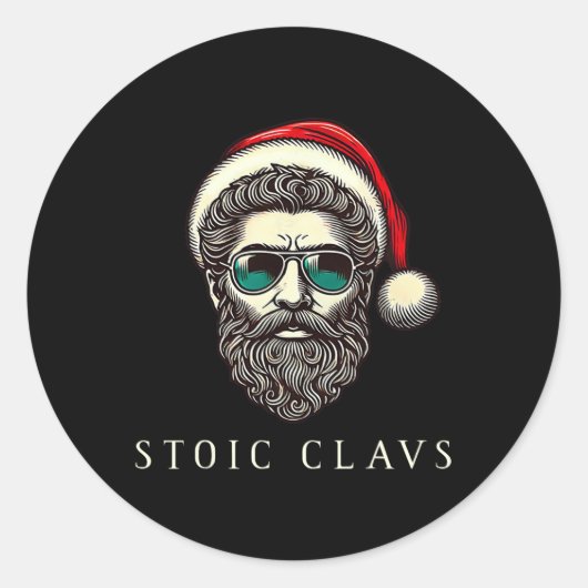 Marcus Aurelius Stoïcijnse Kerstman Stoïcisme Grap Ronde Sticker (Voorkant)