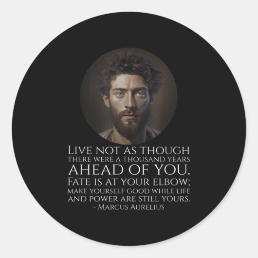 Marcus Aurelius Stoïcisme - Romeinse stoïcijnse fi Ronde Sticker (Voorkant)