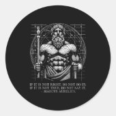 Marcus Aurelius Stoïcisme Wijsheid. Wees aardig, M Ronde Sticker (Voorkant)