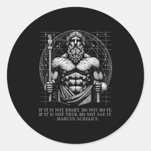 Marcus Aurelius Stoïcisme Wijsheid. Wees aardig, M Ronde Sticker