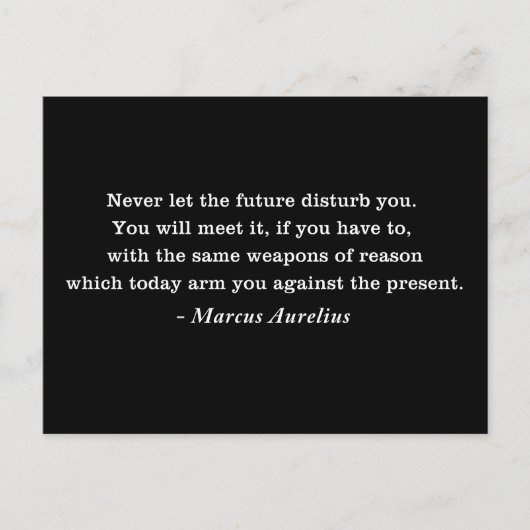 Marcus Aurelius Toekomst Stoïcisme Quote Briefkaart (Voorkant)