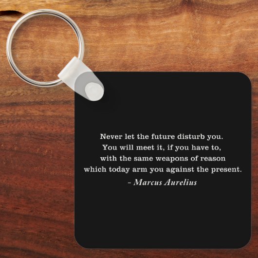 Marcus Aurelius Toekomst Stoïcisme Quote Sleutelhanger (Voorkant)