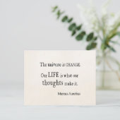  Marcus Aurelius Universe Change Life Quote Briefkaart (Staand voorkant)