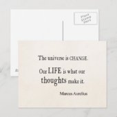  Marcus Aurelius Universe Change Life Quote Briefkaart (Voorkant / Achterkant)