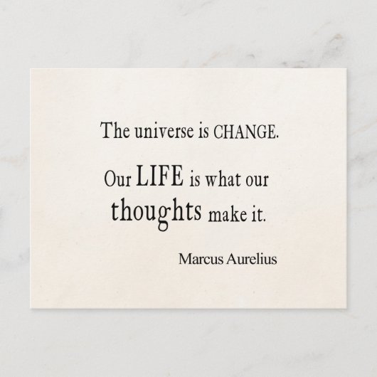  Marcus Aurelius Universe Change Life Quote Briefkaart (Voorkant)