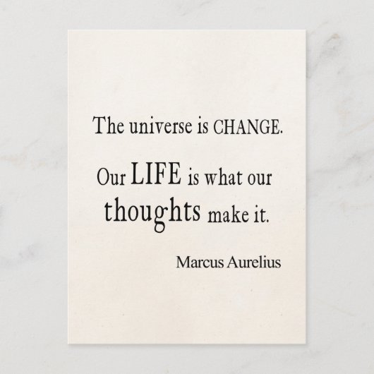 Marcus Aurelius Universe Change Life Quote Briefkaart (Voorkant)