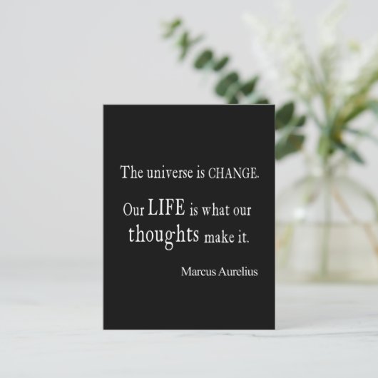 Marcus Aurelius Universe Change Life Quote Briefkaart (Staand voorkant)