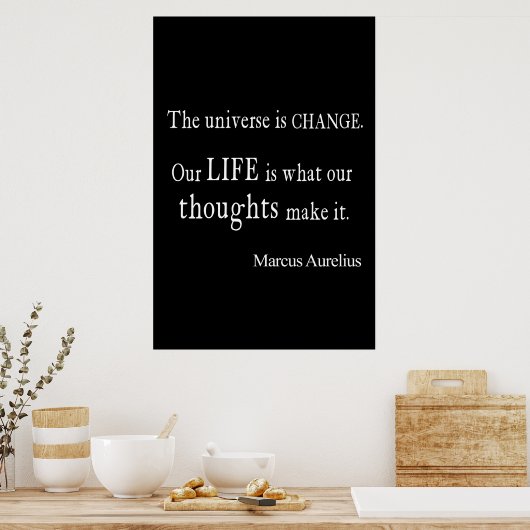 Marcus Aurelius Universe Change Life Quote Poster (Keuken)