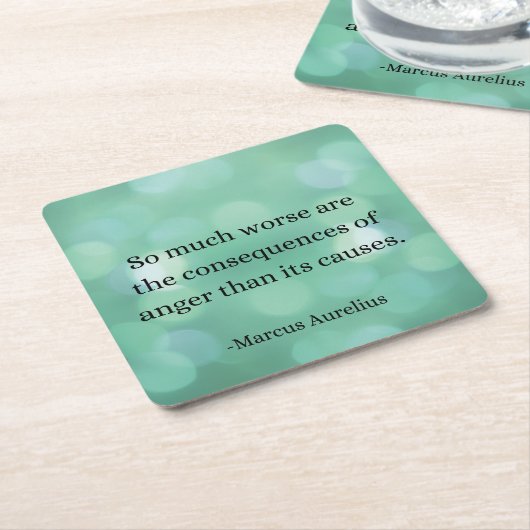 Marcus Aurelius: Verover woede en vind innerlijke Kartonnen Onderzetters (Schuin)