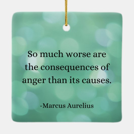 Marcus Aurelius: Verover woede en vind innerlijke Keramisch Ornament (Achterkant)