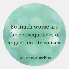 Marcus Aurelius: Verover woede en vind innerlijke  Ronde Sticker