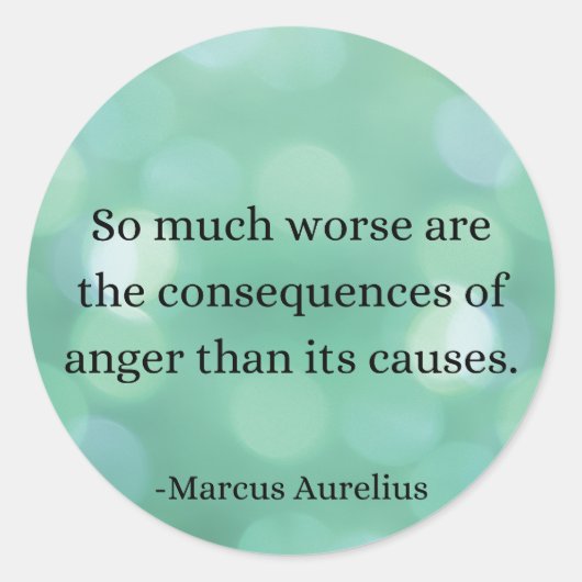 Marcus Aurelius: Verover woede en vind innerlijke  Ronde Sticker (Voorkant)