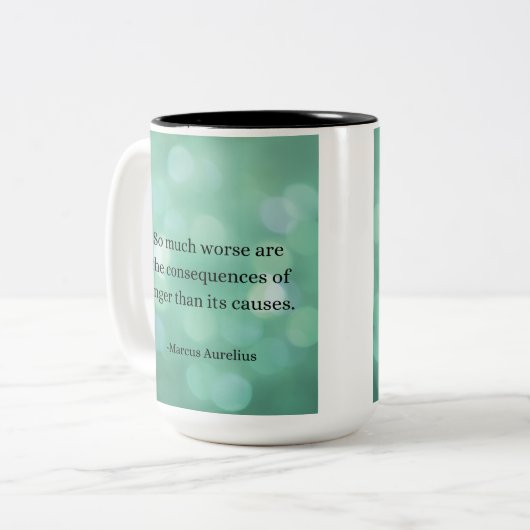 Marcus Aurelius: Verover woede en vind innerlijke Tweekleurige Koffiemok (Voorkant links)