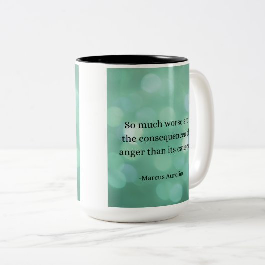 Marcus Aurelius: Verover woede en vind innerlijke Tweekleurige Koffiemok (Voorkant rechts)