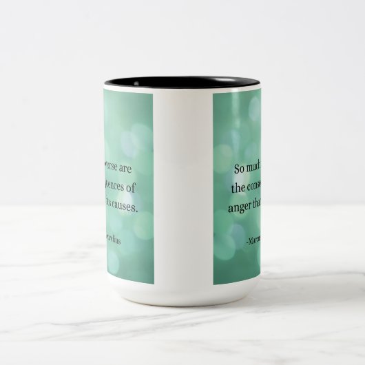 Marcus Aurelius: Verover woede en vind innerlijke  Tweekleurige Koffiemok (Center)