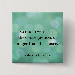 Marcus Aurelius: Verover woede en vind innerlijke Vierkante Button 5,1 Cm