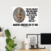 Marcus Aurelius vindt rust uit Vain Fans Quote Poster (Thuiskantoor)