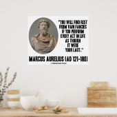 Marcus Aurelius vindt rust uit Vain Fans Quote Poster (Keuken)