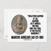 Marcus Aurelius wat er ook gebeurt Briefkaart (Voorkant / Achterkant)