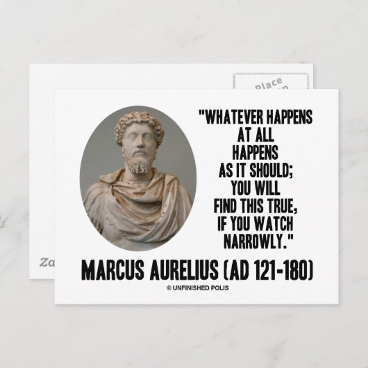 Marcus Aurelius wat er ook gebeurt Briefkaart (Voorkant / Achterkant)