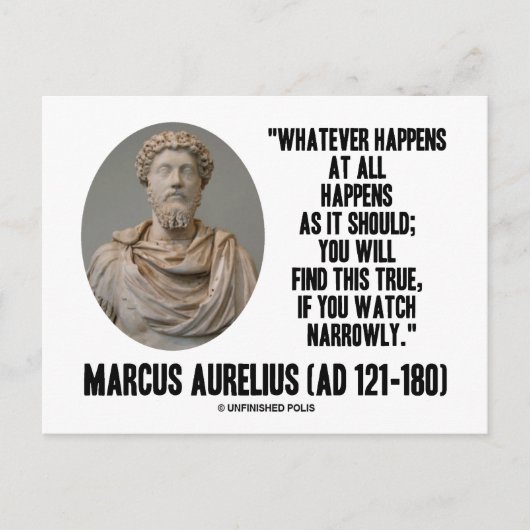 Marcus Aurelius wat er ook gebeurt Briefkaart (Voorkant)