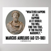 Marcus Aurelius wat er ook gebeurt Poster (Voorkant)