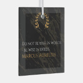 Marcus Aurelius' wijsheid: daden spreken luid Glas Ornament (Voorkant Rechts)