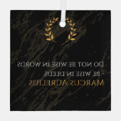 Marcus Aurelius' wijsheid: daden spreken luid Glas Ornament (Achterkant)